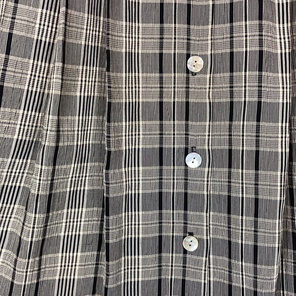 Women’s vintage button skirt black and white plaid with pockets - Picture 2 of 6
